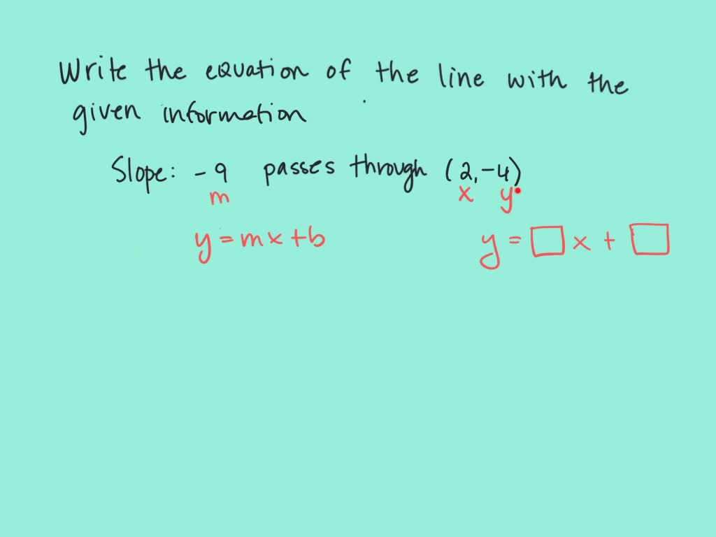 Write An Equation In Point slope Form Of The Line 