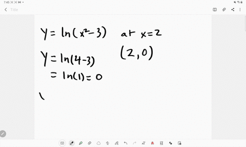 find-an-equation-of-the-tangent-line-to-the-graph-of-yln-leftx2-3right-at-x2