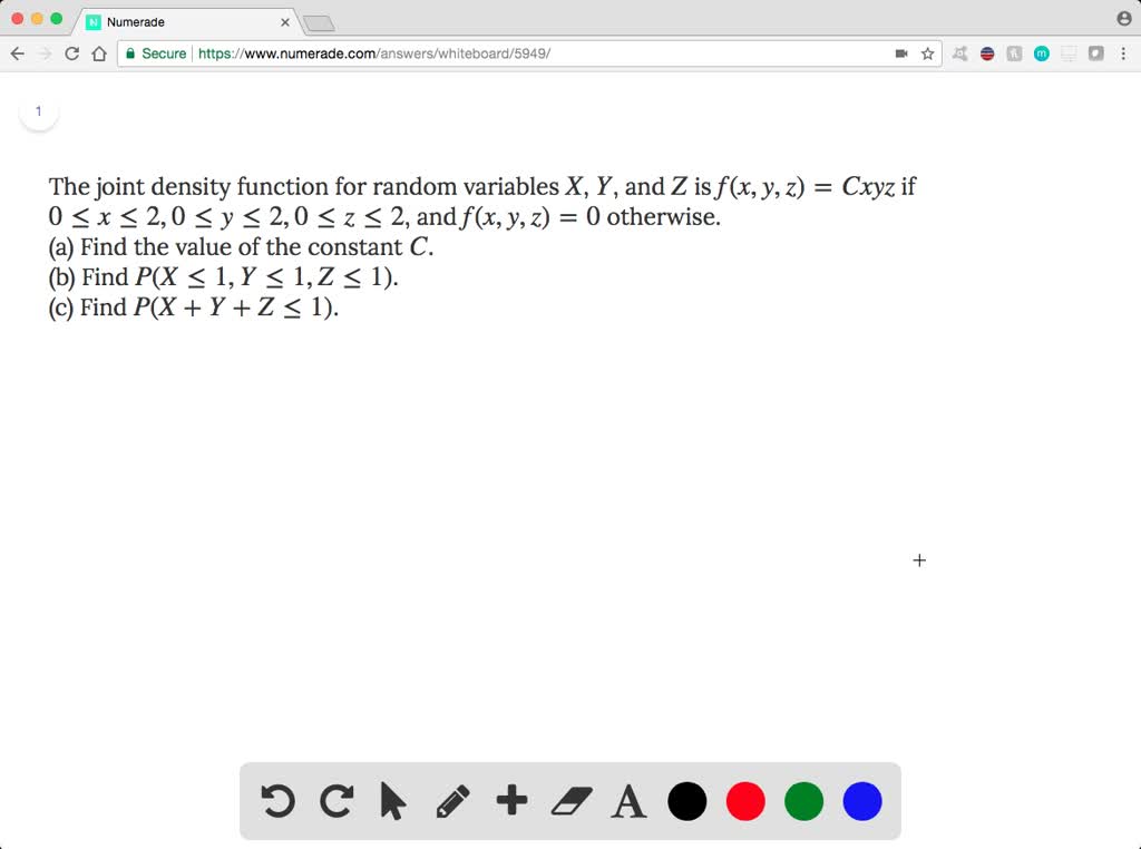 Solved The Joint Density Function For Random Vari