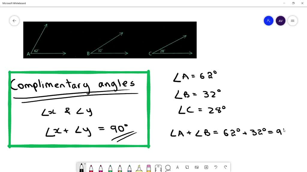 Complementarity Graph SOLVED:Which two angles are complementary? (GRAPH CANT COPY)