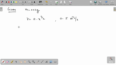 a-body-of-mass-05-mathrmkg-travels-in-a-straight-line-with-velocity-va-x3-2-where-a5-mathrmm-1-2-m-2
