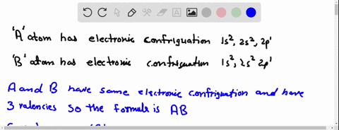 an-atom-a-has-the-electronic-configuration-of-1-mathrms2-2-mathrms2-2-mathrmp1-atom-mathrmb-has-the-