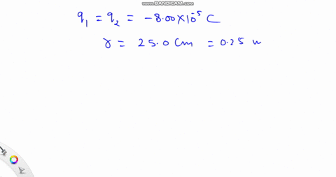 two-identical-charges-each-800-times-10-5-mathrmc-are-separated-by-a-distance-of-250-mathrmcm-what-i