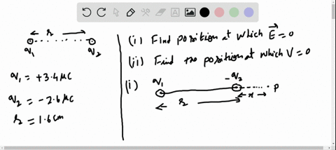 a-34mu-mathrmc-and-a-26-mu-mathrmc-charge-are-placed-16-mathrmcm-apart-at-what-points-along-the-line
