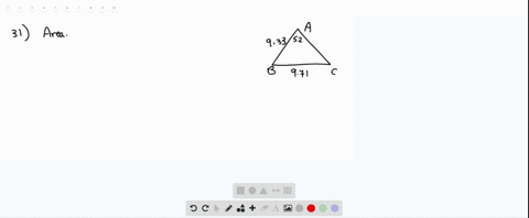 find-the-area-of-triangle-a-b-c-round-your-answer-to-the-nearest-tenth-m-angle-a52circ-a971-c933