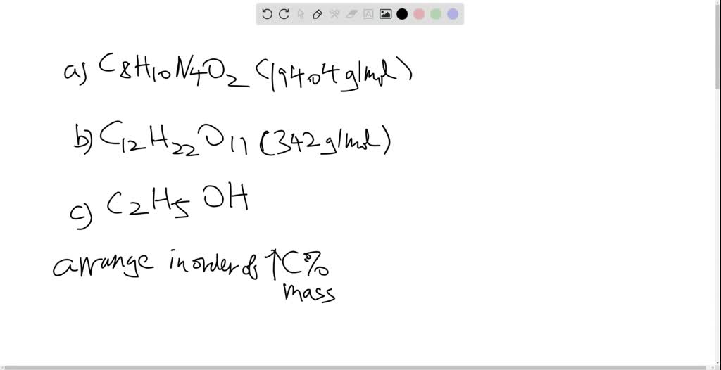 Solvedarrange The Following Substances In Order Of Increasing Mass Percent Of Carbon A 7149