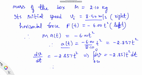 a-210-mathrmkg-box-is-moving-to-the-right-with-speed-850-mathrmm-mathrms-on-a-horizontal-frictionles