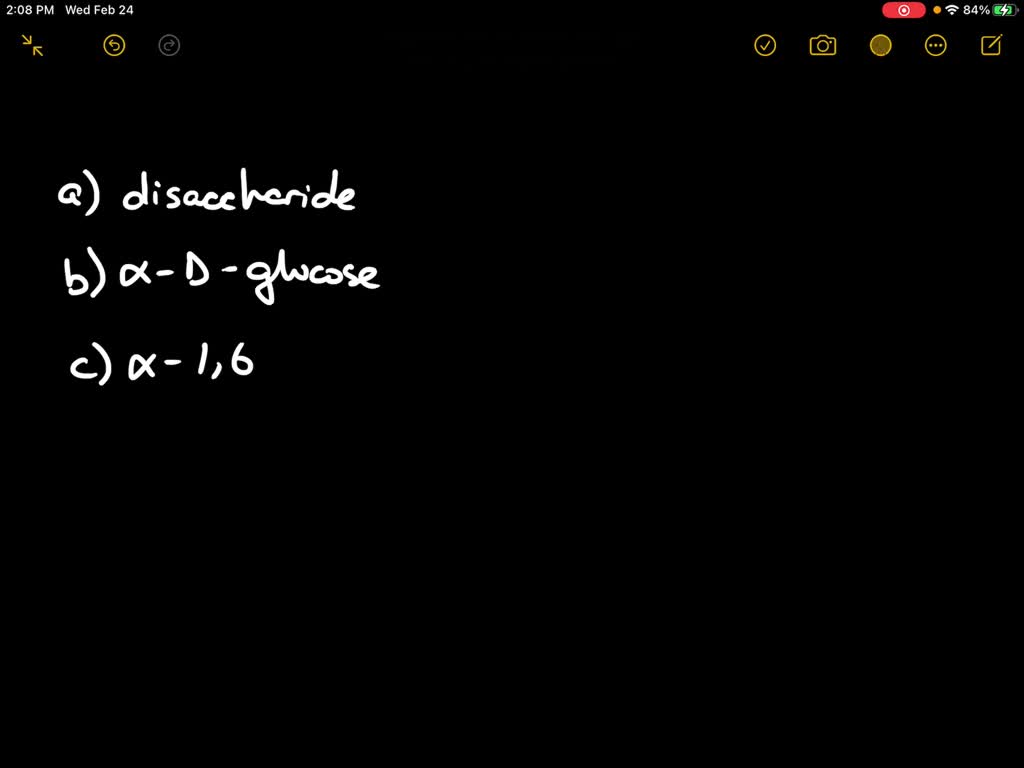 SOLVED:Isomaltose, obtained from the breakdown of starch, has the ...