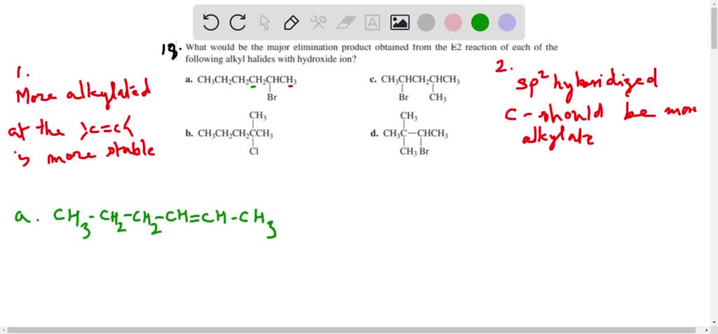 SOLVED:What would be the major elimination product obtained from the E2 ...