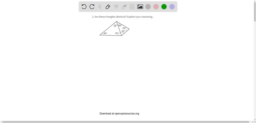 Identical Triangles Problem ⏩SOLVED:Are these triangles identical? Explain your reasoning. | Numerade