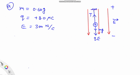 a-small-060-g-ball-in-air-carries-a-charge-of-magnitude-80-mu-mathrmc-it-is-suspended-by-a-vertical-