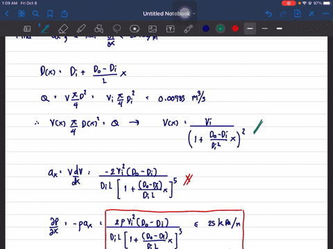 a-diffuser-for-an-incompressible-inviscid-fluid-of-density-rho1000-mathrmkg-mathrmm3-consists-of-a-d