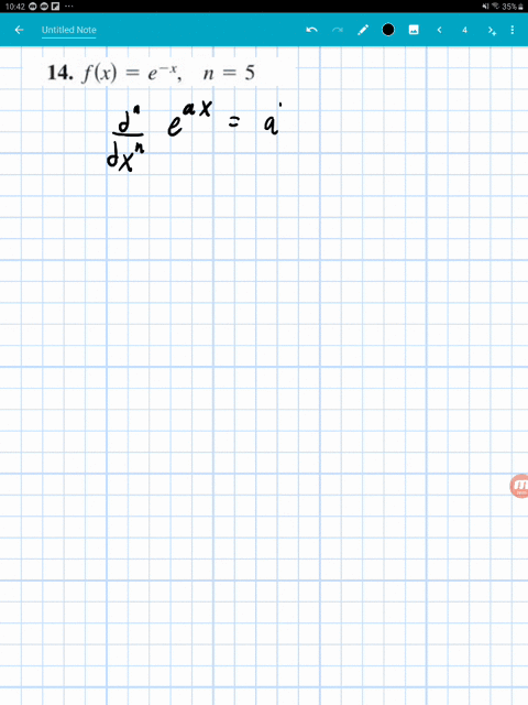 find-the-n-th-maclaurin-polynomial-for-the-function-fxe-x-quad-n5