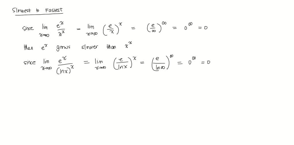 SOLVED:Order the following functions from slowest growing to fastest ...