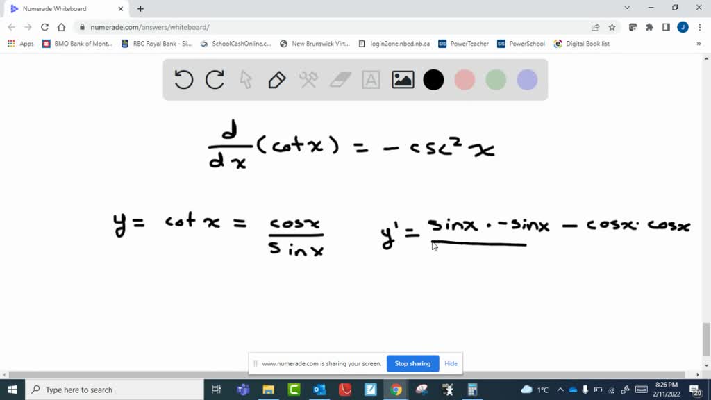 SOLVEDUse the quotient rule and the derivatives of the sine and cosine
