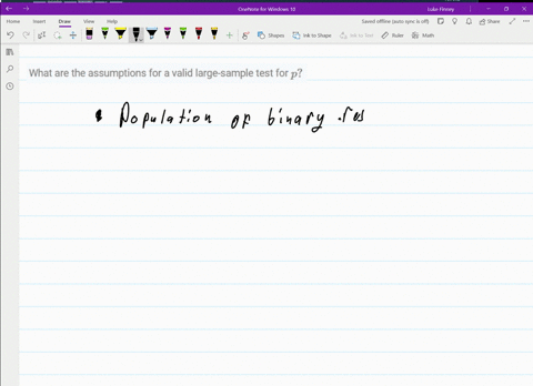 what-are-the-assumptions-for-a-valid-large-sample-test-for-p