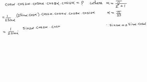 if-alphafracpi251-cos-alpha-cos-2-alpha-cos-4-alpha-cos-8-alpha-cos-16-alpha-equals-a-frac18-b-frac1