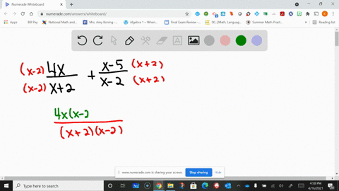 simplify-frac4-xx2fracx-5x-2