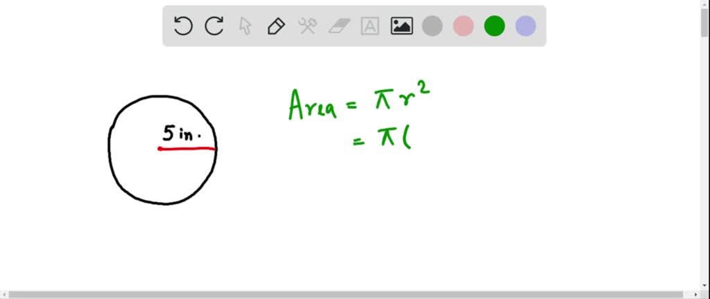 find the area of a circle with radius 5m