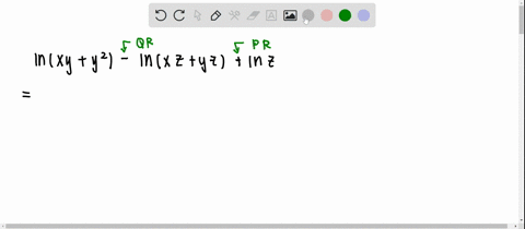 write-each-logarithmic-expression-as-one-logarithm-see-example-7-ln-leftx-yy2right-ln-x-zy-zln-z