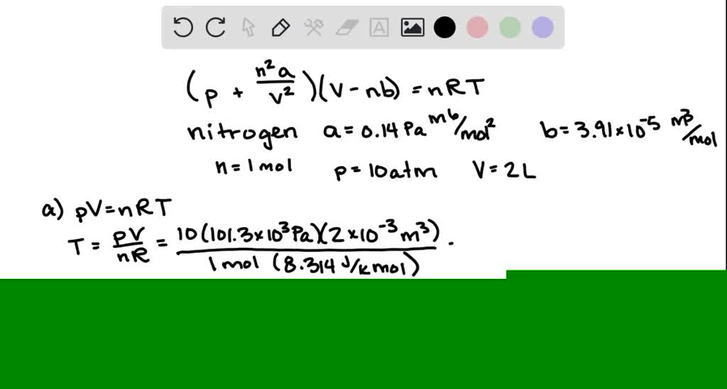 SOLVED:The Van Der Waals Equation Can Be Arranged Into The Following ...