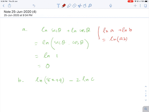 use-the-properties-of-logarithms-to-write-the-expressions-in-exercises-beginaligned-text-a-ln-sec-th