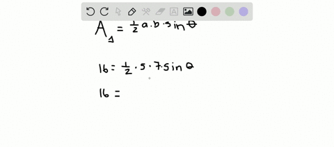 a-triangle-has-area-of-16-mathrmin2-and-two-of-the-sides-of-the-triangle-have-lengths-5-in-and-7-in-