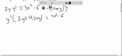 find-the-second-derivative-yprime-primex-y2x3-6-x4-cos-y