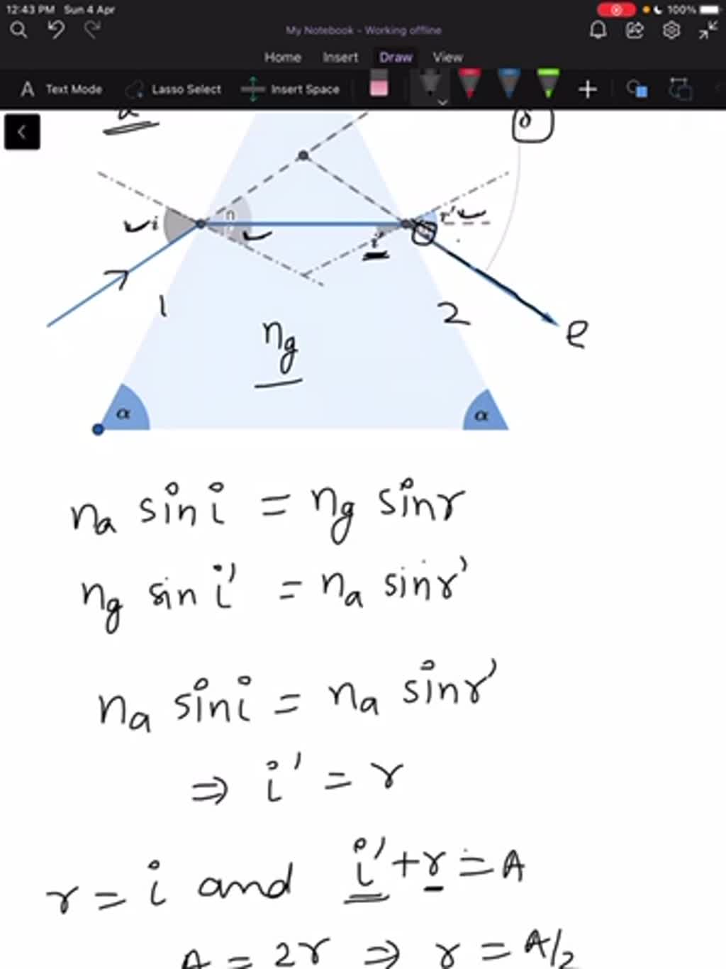 solved-the-angle-of-deviation-6-through-a-triangular-prism-is-defined