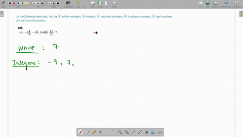 list-the-a-whole-numbers-b-integers-c-rational-numbers-d-irrational-numbers-e-real-numbers-for-eac-2