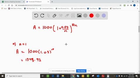 SOLVED:Compound Interest A principal of 1000 is invested at 3% interest ...