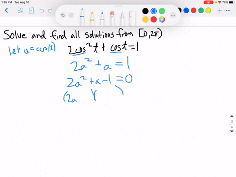 find-all-solutions-on-the-interval-02-pi-2-cos-2-tcos-t1-2