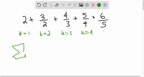 rewrite-the-sum-using-summation-notation-2frac32frac43frac54frac65-2
