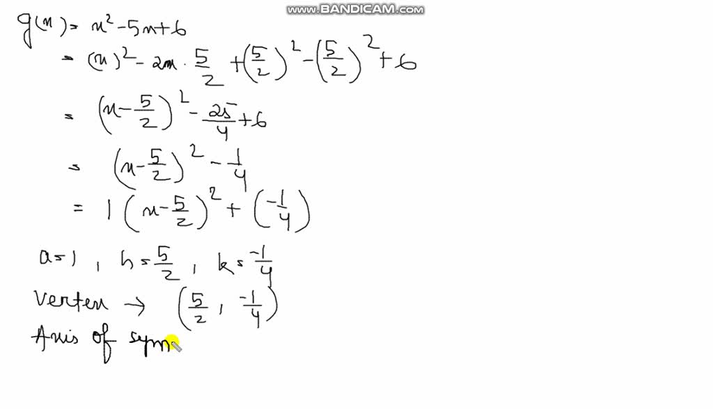 SOLVED:(a) Find The Vertex; (b) Find The Axis Of Symmetry; (c ...