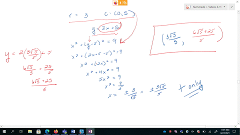 at-what-point-in-the-first-quadrant-does-the-line-with-equation-y2-x5-intersect-a-circle-with-radi-2