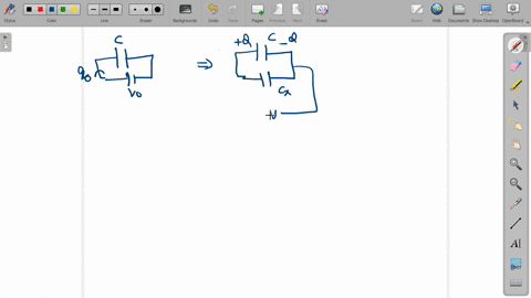 a-capacitor-of-capacitance-c-is-charged-to-a-potential-difference-v_0-the-charged-battery-is-disconn