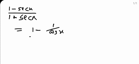 prove-that-each-of-the-following-identities-is-true-frac1-sec-x1sec-xfraccos-x-1cos-x1