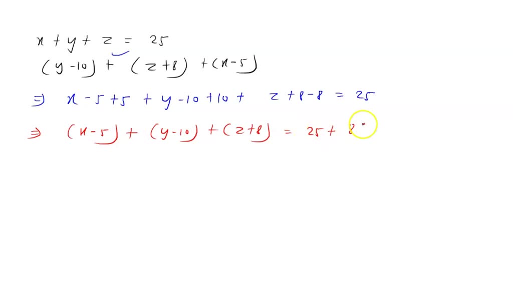 If $x+y+z=25$, find the value of
$$(y-10)+(z+8)+(x-5)$$