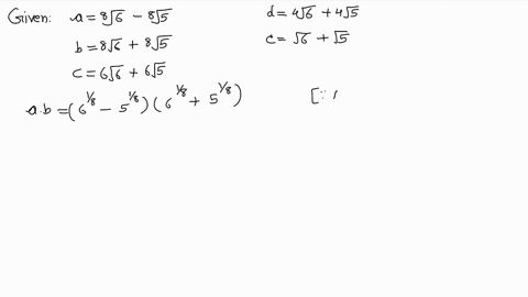 if-asqrt86-sqrt85-bsqrt86sqrt85-quad-csqrt66sqrt15-quad-dsqrt46sqrt45-and-esqrt6sqrt5-then-which-of-