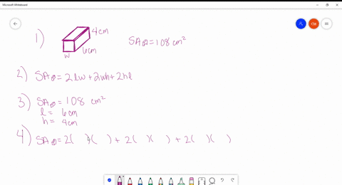 ⏩SOLVED:The surface area of a rectangular solid is 100 cm^2. If the ...
