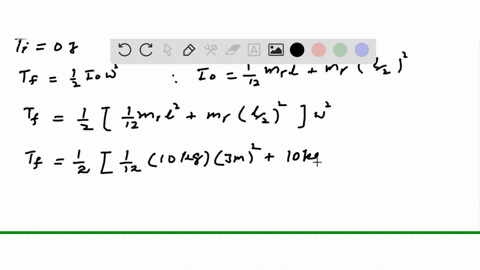 the-10-mathrmkg-uniform-slender-rod-is-suspended-at-rest-when-the-force-of-f150-mathrmn-is-applied-t