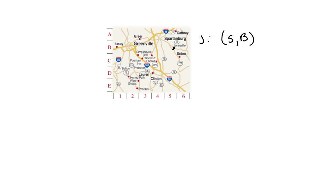 Road maps have a built-in coordinate system to help locate cities. Use ...