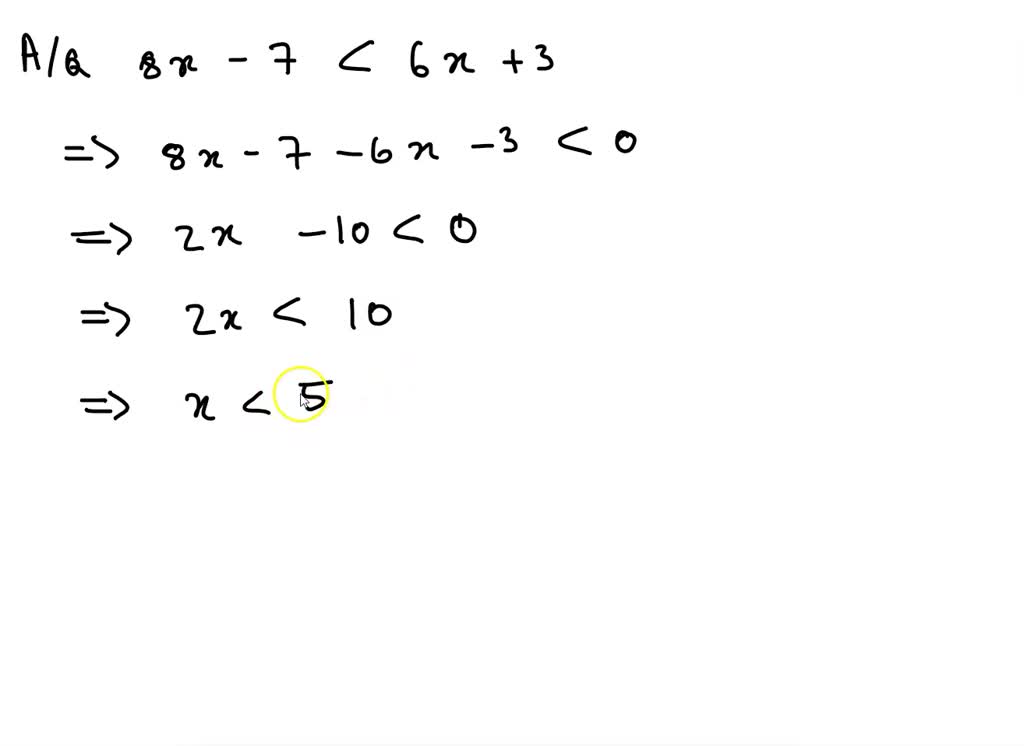 SOLVED Solve And Graph The Solution Set 8 X 7