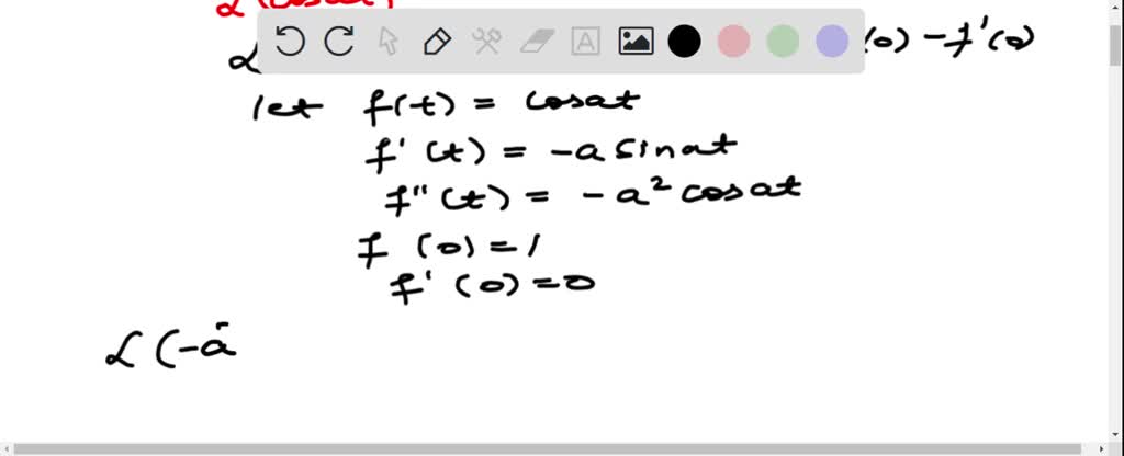 SOLVED:Use the Laplace transform of the first derivative to derive: (a ...