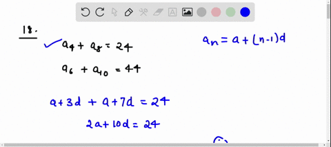 the-sum-of-the-4-th-and-8-th-terms-of-an-ap-is-24-and-the-sum-of-the-6-th-and-10-th-terms-is-44-find