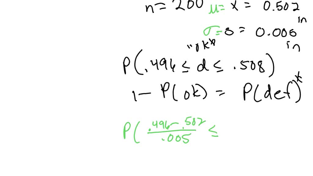 Suppose the diameter d of bolts manufactured by a company is normally ...