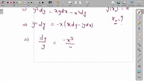the-solution-of-the-initial-value-problem-leftx2y2right-d-yx-y-d-x-y11-is-yyx-if-yleftx_0righte-then