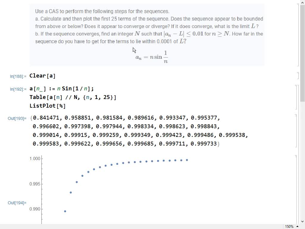 SOLVED:Use A CAS To Perform The Following Steps For The Sequences. A ...