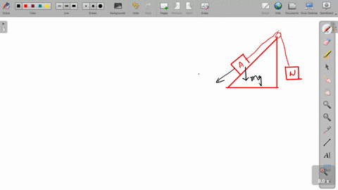 block-a-of-weight-100-mathrmn-rests-on-a-frictionless-inclined-plane-of-slope-angle-30circ-as-shown-