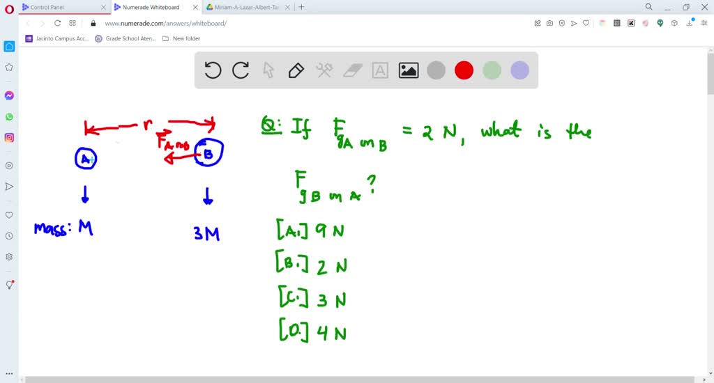 SOLVED:The Diagram Below Shows Spheres A And B With Masses Of M And 3 M ...